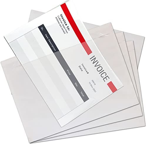 Image of JeeJaan® 100 x A6 Plain Document Enclosed Wallet | Peel & Seal Clear Plastic Wallets/Envelopes/Sleeves/Pockets | Attach Invoices, Packing Lists & Delivery Notes to Parcels/shipments (158 x 110 mm)