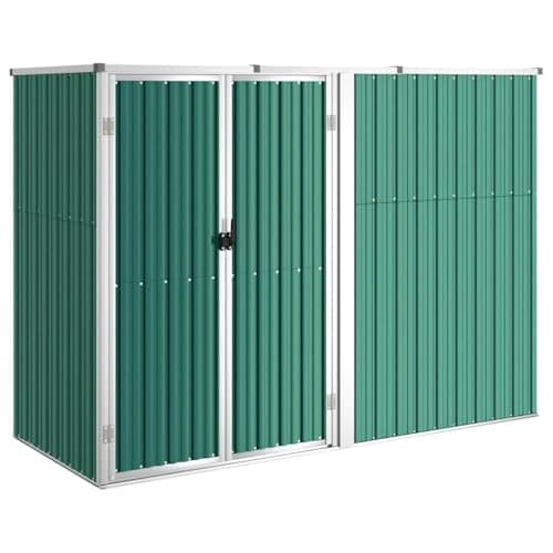 Image of vidaXL Green Garden Tool Shed - Galvanised Steel, Organised Storage Space, Low Maintenance, Rainwater Drainage, Suitable for Various Garden Tools