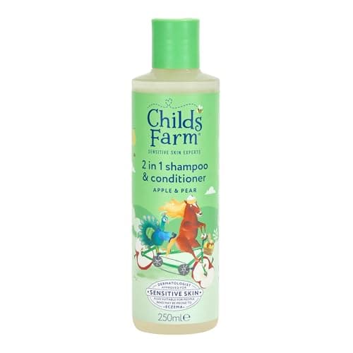 Image of Childs Farm 2 in 1 Hair Shampoo and Conditioner, Gentle Tear Free, Apple and Pear Fragrance, Children, Kids, Baby, 250ml