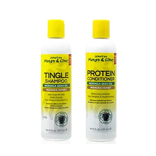 Image of Jamaican Mango and Lime Tingle Shampoo and Protein Conditioner Twin Pack (2x237ml) - Tea Tree extracts, Manuka Honey and Moringa Seed Oil. NO PARABENS. NO SULPHATES. NO PETROLATUM.