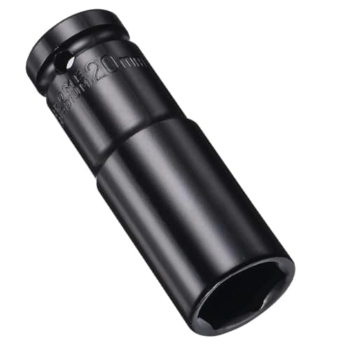 Image of Juttzzei Deep Impact Socket - 1/2 Inch Drive by 20mm, Heat-Treated CR-V Steel Socket with 78mm Length, 6-Point Metric Sizes for Car & Home Repair