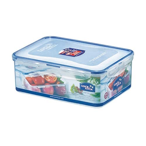 Image of Lock & Lock HPL826 Rectangular Storage Container-Clear/Blue, 2.6 L