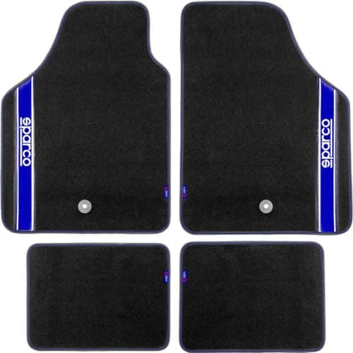 Image of SPARCO 03763BBS Set of 4 Universal Rugs in Blue/Black