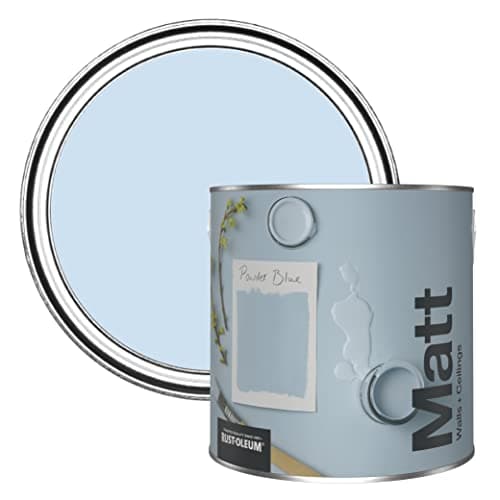 Image of Rust-Oleum Colours Matt Emulsion Wall and Ceiling Paint - Powder Blue 2.5L