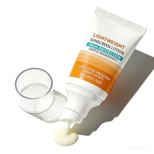Image of Oil Control SPF50+ Sunscreen, Hydrating Cream SPF50+, Lightweight Face Sunscreen For Dry Sensitive Skin, Broad Spectrum UVA UVB Protection, Fragrance Free, Water Sweat Sand Resistant, Non-Greasy