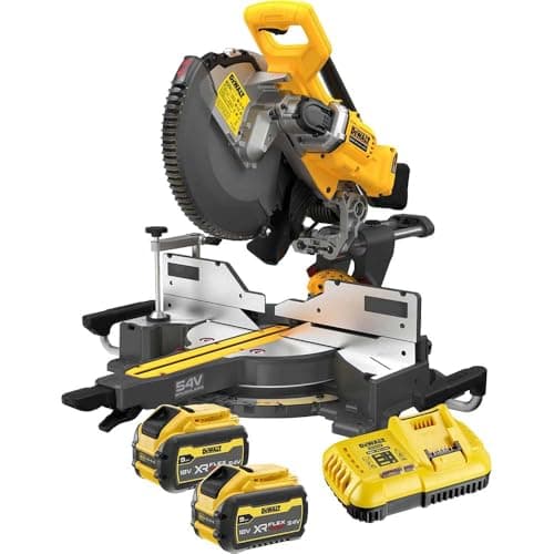 Image of DeWalt DCS781 54v XR FLEXVOLT Cordless Sliding Mitre Saw 305mm 2 x 9ah Li-ion
