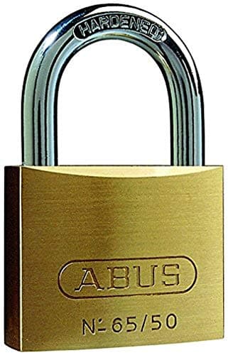 Image of ABUS Padlock Brass 65/50 - Cellar, Locker Lock and Much More - Brass Lock Body - Hardened Steel Shackle - ABUS Security Level 6