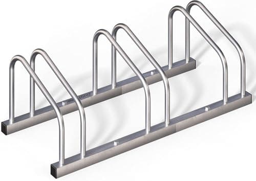 Image of Monzana® Bicycle Stand For 3 Bicycles 30-65mm Tyre Width 37cm Wheel Spacing | Wheel Stands | Multi Bikes Stand | Freestanding Floor Or Wall Mountable Cycle Rack | Galvanised Parking Storage Secure