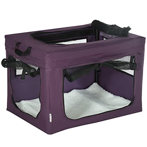 Image of PawHut 60cm Pet Carrier, Cat Carrier Cat Bag, Pet Travel Bag w/ Cushion, Carry Bag, for Cats and Miniature Dogs - Purple
