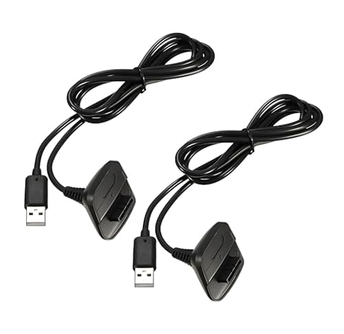 Image of Qumox 2Pack 1.5m Charging Cable for Xbox 360, Wireless Controller USB Charging Cable Compatible with Microsoft Xbox360 / Xbox 360 Slim Wireless Game Controllers