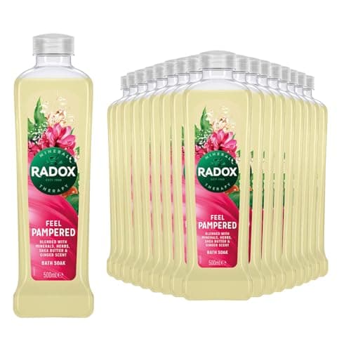 Image of Radox Feel Pampered Bath Soak Blended with Minerals, Herbs with Scents of Shea Butter and Ginger to Feel Pampered and Relaxed, 500 ml Bulk Buy (18)