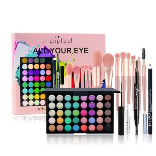 Image of FantasyDay All-in-one Makeup Set Gift Surprise | Full Kit for Women Multipurpose Essential Starter Bundle Include Eyeshadow Palette Lipstick Blush Concealer Face Powder Eyeliner Mascara Brush