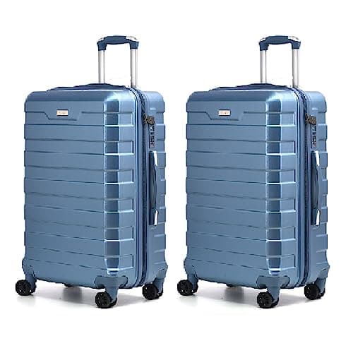 Image of RMW Suitcase Large Medium Cabin Size | Hard Shell | Lightweight | 4 Dual Spinner Wheels | Trolley Luggage Suitcase | Hold Check in Luggage | TSA Combination Lock (Ice Blue, Cabin 20" X 2)