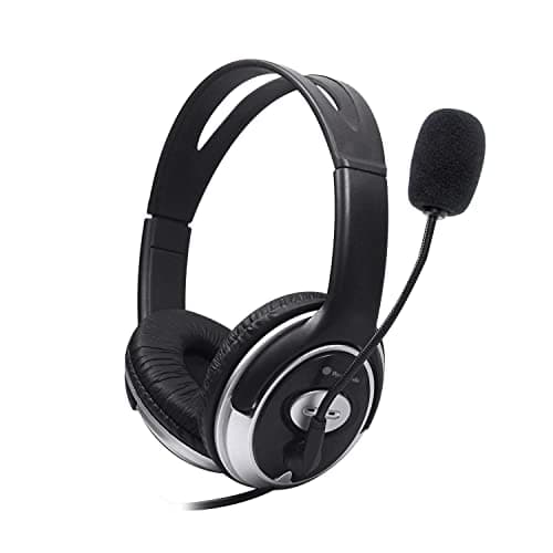 Image of Dynamode Headset with Microphone - Wired Headphones for Computer, Laptop, Gaming, Office,Work - DH-660 3.5mm Jacks Blue/Black Adjustable Sound Cancelling Headphones for Skype, Chat, Calls, Streaming