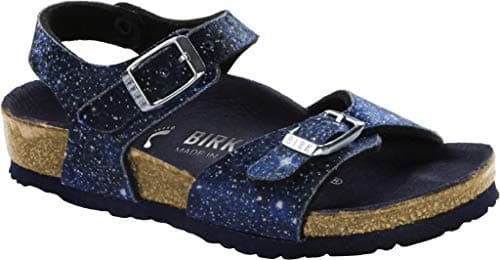 Image of Birkenstock Arizona Boa Leather Sandals, Tex Velvet Milky Way Blue, 6-6.5 Narrow Toddler
