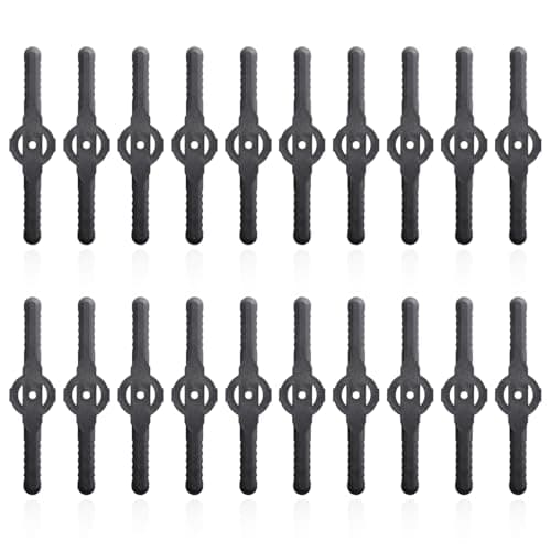 Image of Hopzab 20Pcs Plastic Strimmer Blades, 139mm Lawn Mower Replacement Cutter, Wear-Resistant Garden Tool Accessories for Grass Cutting, Easy Install Cordless Trimmer Parts, Black