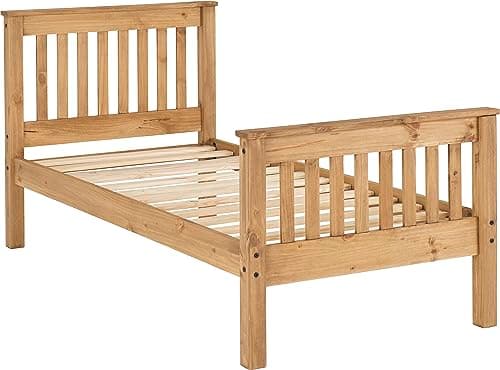 Image of Seconique Monaco 3' Single High End Bed in Distressed Waxed Pine