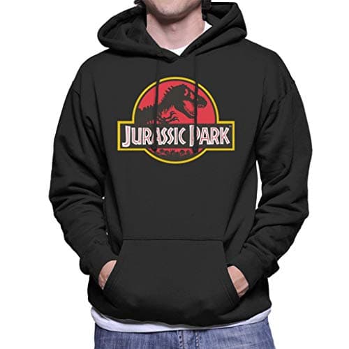 Image of Jurassic Park Classic Logo Men's Hooded Sweatshirt Black