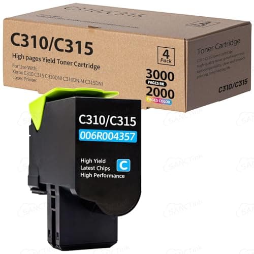 Image of C310 C315 Toner Cartridge Compatible for Xerox C310 C315 for Xerox 006R04357 for Xerox C310 C310DNI C310DNIM C315 C315DNI Laser Printer (1Pack,Cyan)