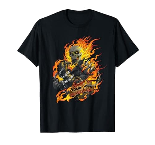 Image of Marvel Ghost Rider Spirit of Vengeance Flaming Skull T-Shirt