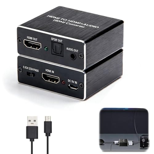Image of 4K x 2K HDMI Audio Converter Extractor,ARC Audio Splitter Adapter with Optical Toslink SPDIF,5.1CH 3.5mm Stereo Output,Support 4K@30Hz 2K@30Hz HDM Output for PS5 PS4 PS3 TV Box DVD Blu-ray 3D HDTV