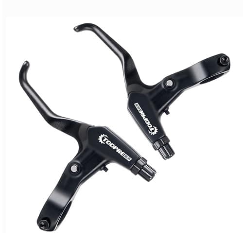 Image of 1 Pair Bicycle Brake Levers Aluminum Alloy Bike Brake Handles, Universal Brakes Levers for MTB/BMX Mountain Road Bike, 2.2cm Diameter (Black)