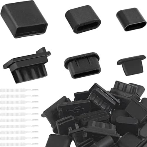 Image of HAAMNING7 USB Cap Port Cover Silicone Anti Dust Protector, USB C for iPhone USB Type A Plug Cap for Female End Male End, for iPhone 14 13 12 11 Laptop Tablet Computer Chassis Speaker, 60 PCs