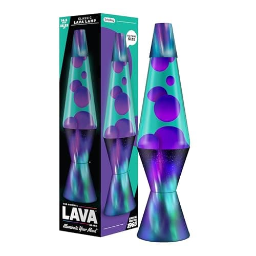 Image of Lava Lamp - 14.5" Aurora Borealis - The Original Motion Lamp - Purple and Teal Liquid with Printed Base - Item #2047