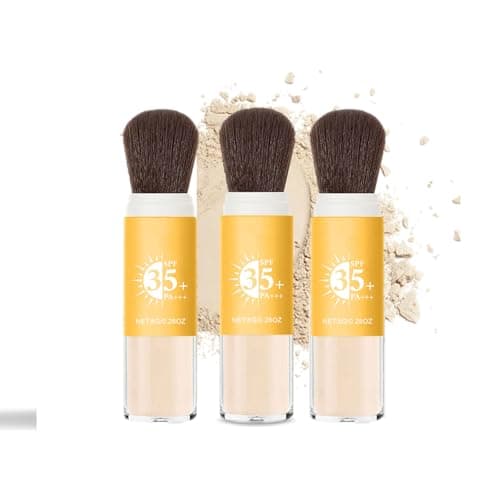 Image of 2-in-1 Mineral Sunscreen & Setting Powder SPF35 – Translucent Loose Powder with Brush, Oil Control Matte Finish, Talc-Free Face Powder for All Skin Tones, 8g (3pcs)