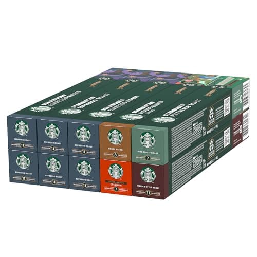 Image of STARBUCKS Coffee Shop Classics - STARBUCKS Espresso Roast Pack by Nespresso, Coffee Capsules 10 x 10 (100 Capsules) - Amazon Exclusive