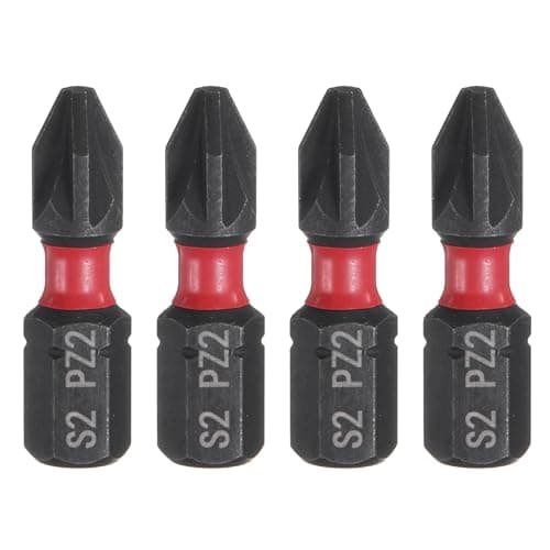Image of sourcing map 4pcs PZ2 Screwdriver Bit 1/4" Hex Shank 25mm/1" Length Magnetic Phillips Slotted Hex Bits S2 Steel Screw Driver Bit Industrial Grade Electric Drill Bits