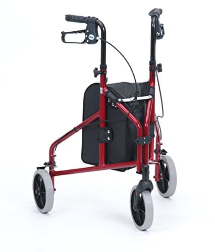 Image of Drive Devilbiss Red Lightweight Aluminium Tri-Walker with Vinyl Bag