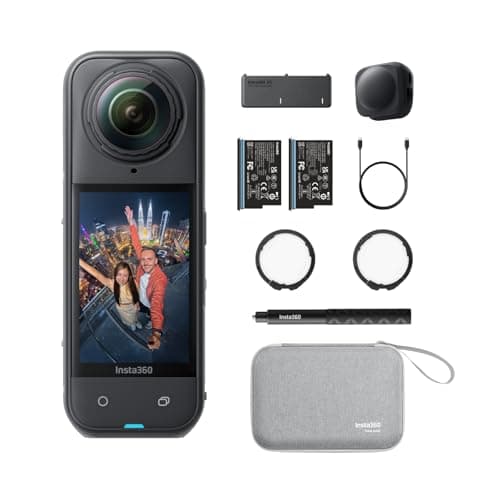 Image of Insta360 X5 Essentials Bundle - Waterproof 8K 360° Action Camera, Leading Low Light, Invisible Selfie Stick Effect, Rugged and Replaceable Lens, 3-Hour Battery, Built-in Wind Guard, Stabilization