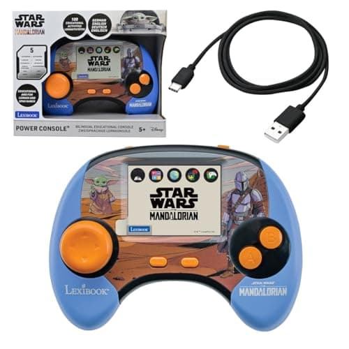Image of Lexibook, Star Wars, Educational Handheld Bilingual Talking Console, 100 Activities, 2.8" Colour LCD Screen, English & German, Rechargeable Battery, USB‑C Cable, Blue/Orange, JCG100SWi3LXB