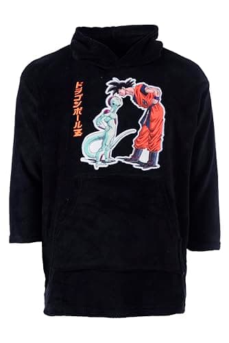 Image of Dragon Ball Z Blanket Hoodie for Men, Soft Velvet Home Hoodie Sweatshirt, Gift for Men and Teenagers, black, S-M