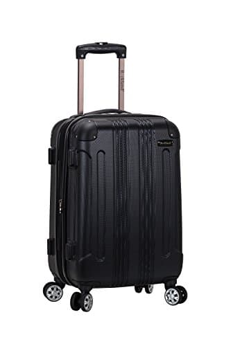 Image of Rockland Hardside Expandable Luggage with Spinner Wheels, Multicolor, Black, Carry-On 20-Inch, Rockland London Hardside Spinner Wheel Luggage