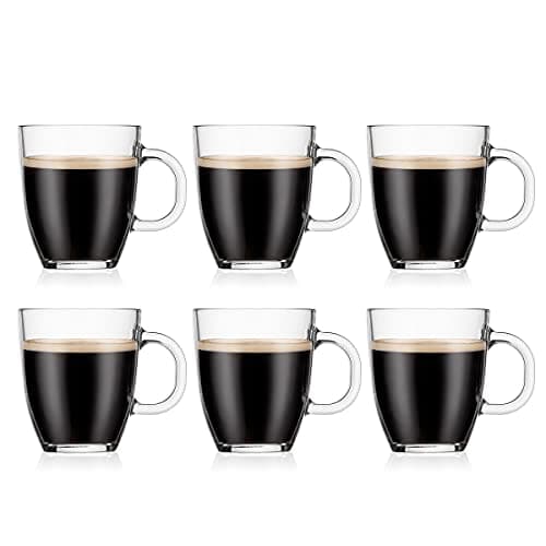 Image of Bodum Bistro Coffee Mug, Transparent, 6 Count, 0.35 l, 6 pcs (Pack of 1)