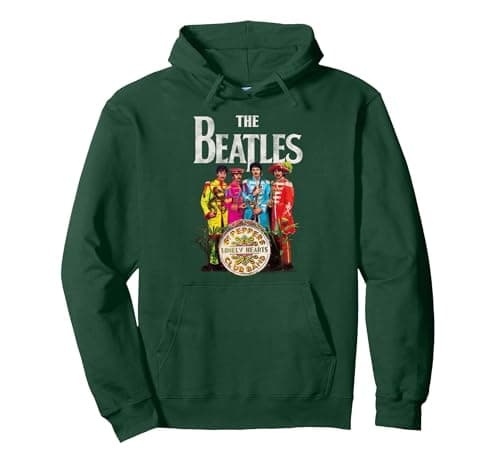 Image of The Beatles - Lonely Hearts Sergeant Hoodie Pullover Hoodie, Adult Unisex, Dark Green, Medium