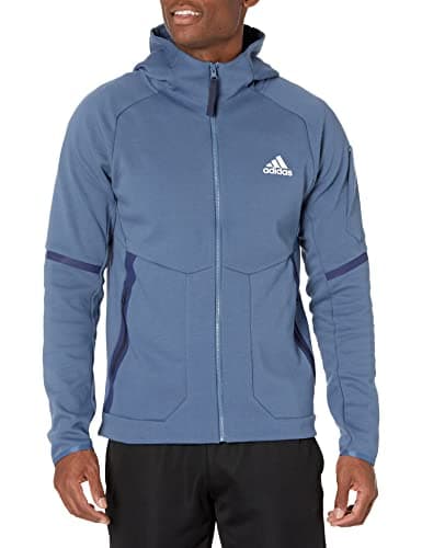 Image of adidas Mens Designed for Gameday Full-Zip Jacket, LIGHT GREY HEATHER, S