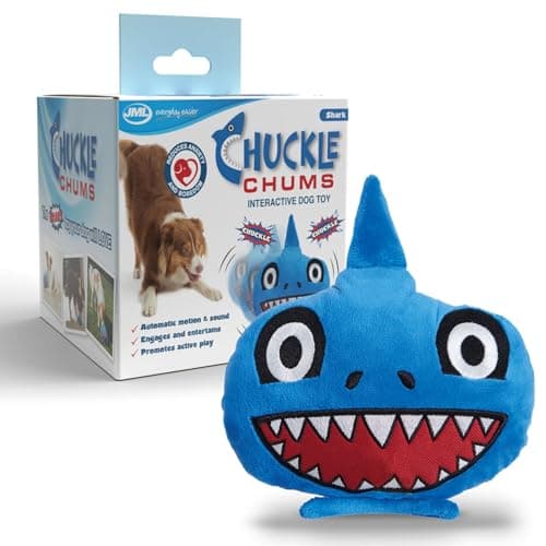 Image of JML Chuckle Chums Dog Toy - a Fun Birthday Present, Interactive Dog Toys with Motion Activated Sounds and Movements, Enrichment Toy, Boredom Relief, Durable, Machine Washable Pet Companion, Shark