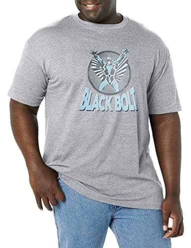 Image of Marvel Men's Black Bolt T-Shirt, Athletic Heather, L Big Tall