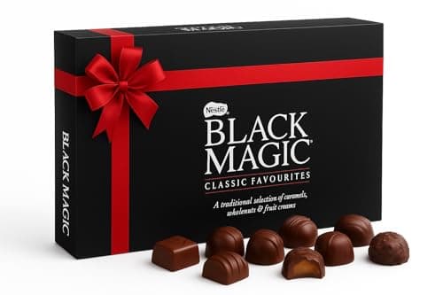 Image of Nestlé Black Magic Dark Chocolate Luxury Assortment Gift Box, 348g Dark Chocolate Ideal for Easter,Mother Days, Christmas, Birthday, Festival Hamper Stocking Filler Gift