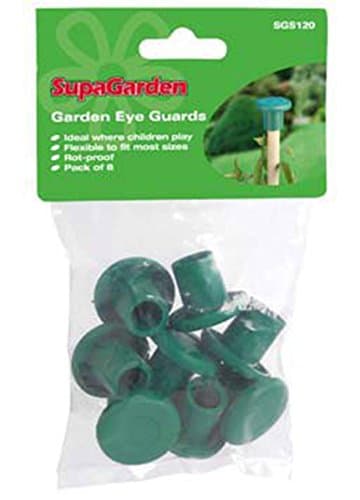 Image of 8 Quality Rubber Round Cane Caps Rot Proof Garden Eye Guard Eye Protection