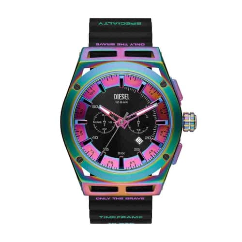 Image of Diesel Watch for Men Timeframe, Chronograph Movement, 48 mm Multi Stainless Steel Case with a Silicone Strap, DZ4547