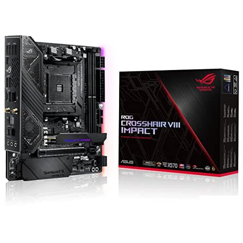 Image of ASUS ROG Crosshair VIII Impact, X570, Mini-DTX Gaming Motherboard, AMD, AM4, Ryzen 3000, 10 Power Stages, PCIe 4.0, M.2, DDR4, OptiMem III, Wi-Fi 6 (802.11ax), Intel LAN, USB 3.2, Aura Sync, SATA, SFF
