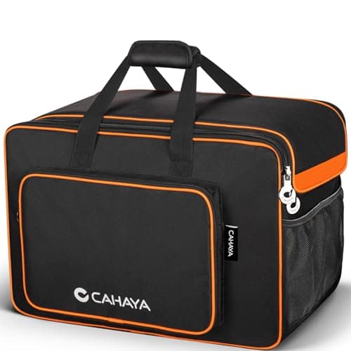 Image of CAHAYA Speaker Bag Portable Padded: Travel Case with Multi Pockets External Straps Tote Protective for Bluetooth Boombox Stands Accessories Model CY0361