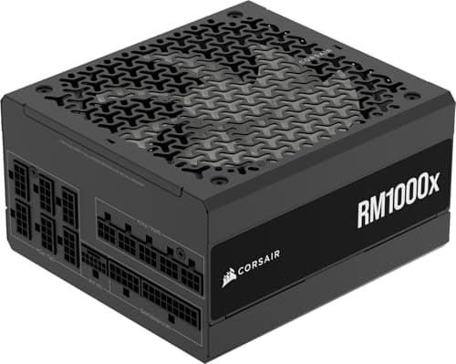 Image of CORSAIR RM1000x Fully Modular Low-Noise ATX Power Supply – ATX 3.1 Compliant – PCIe 5.1 Support – Cybenetics Gold Efficiency – Native 12V-2x6 Connector – Black