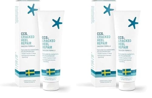 Image of CCS Cracked Heel Repair Cream- Visible Results in 3 Days for Heels and Very Dry Feet, Contains 25% Urea Lactic Acid, Clinically Tested, 125 ml (Pack of 2)