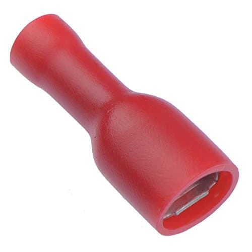Image of Red 4.8mm x 0.5mm Female Fully Insulated Tab Crimp Connector (Pack of 20)