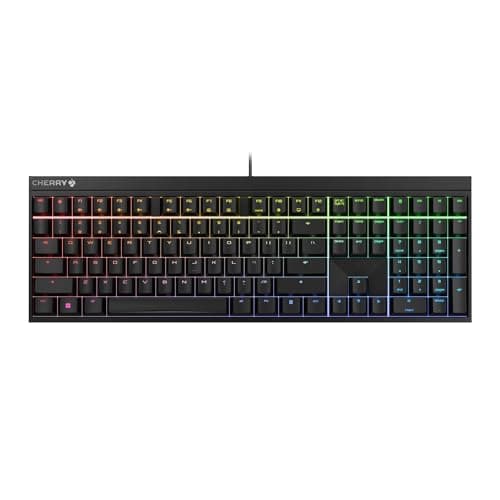 Image of CHERRY MX 2.0S, Mechanical Gaming Keyboard with RGB Lighting, EU Layout (QWERTY), Wired, Designed in Germany, MX BLUE Switches, Black